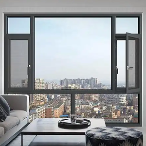 Khung hợp kim nhôm cách nhiệt hiệu quả năng lượng cao cách âm hai lớp kính nhôm cửa sổ tác động thiết kế - Product Image 4