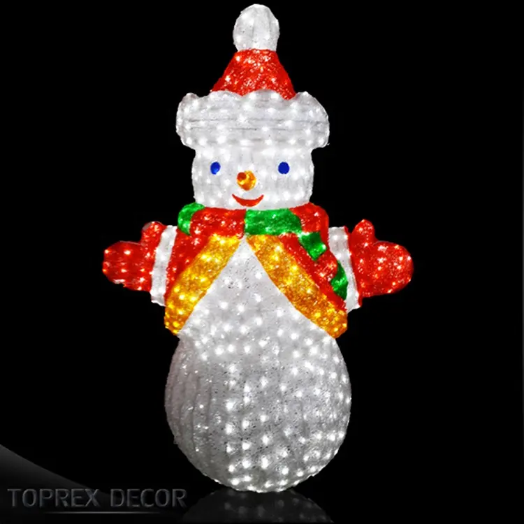 Искусственные акриловые фигурки со светодиодной подсветкой, Рождественское украшение, снеговик