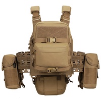 Gilet tactique multifonctionnel PS9006 en nylon MOLLE à dégagement rapide avec pochette pour chargeur, pour entraînement extérieur, camouflage utilitaire