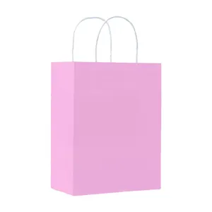 Proveedor de China, bolsa de papel con asa de papel de paquete de tamaño personalizado de lujo, bolsa de compras de papel Kraft