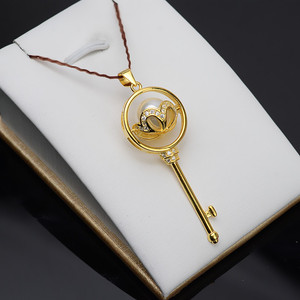 S925 Silver Pendant 9-10 Pearl Trendy Female Head Key DIY <b>Jewelry</b> Accessories Semi Finished 613 Empty <b>Tray</b> for <b>Jewelry</b> Making - Product Image 4