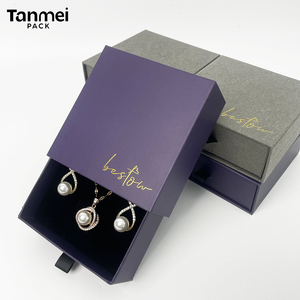 Juego de Cajas de Embalaje para Joyería en Gris y Morado con Logotipo Personalizado para Collares, Pendientes, Anillos y Pulseras - Product Image 3