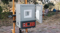 Horno de Mufla Eléctrico de 1700 Grados, Horno de Mufla de Fibra Cerámica, Horno de Mufla Industrial con Bomba de Extracción