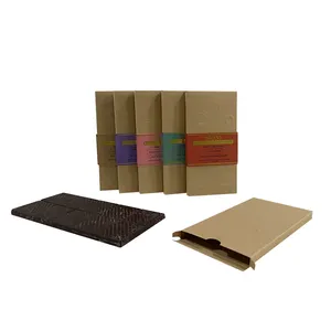 Caja de barra de chocolate ecológica Kraft reciclada personalizada, cajas de papel de regalo con envío personalizado