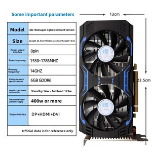 การ์ดจอ GTX1660 Super 6Gb GDDR6 สำหรับคอมพิวเตอร์ตั้งโต๊ะ เล่นเกม - Product Image 3