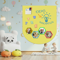 Tableau blanc interactif mural autocollant en panneau magnétique écologique Art Déco Unifelt coloré personnalisé pour l'école