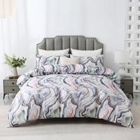 Vente chaude Ensemble de literie moderne à imprimé marbre Faible MOQ 100% polyester Ensemble de housse de couette 3 pièces Tailles personnalisées disponibles