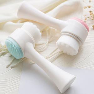 Brosse faciale manuelle en silicone double face pour un nettoyage en profondeur des pores et l'élimination des points noirs pour hommes et femmes - Product Image 2