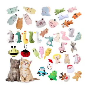 Meilleure vente de jouets en forme d'herbe à chat interactifs en peluche à mâcher pour chats d'intérieur, jouets d'oreiller pour chaton