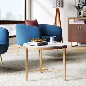 Sang Trọng Vàng Kim Loại Khung Bằng Đá Cẩm Thạch Trung Tâm Tổ Bàn Cà Phê Đặt Cho Vẻ Đẹp Phòng Khách - Product Image 2