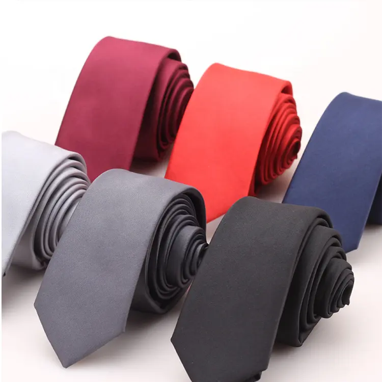 Solid ties for men skinny mens ready ties gravatas slim corbatas vestidos wedding groom neck tie