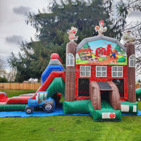 GMY Inflatables Location de châteaux gonflables, grand château gonflable avec toboggan, aire de jeux intérieure, zoo