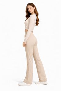 Chaqueta Corta Cómoda — Diseño con Cierre Frontal y Cintura Descubierta; Pantalones Deportivos Cómodos con Cintura Ajustable - Product Image 4