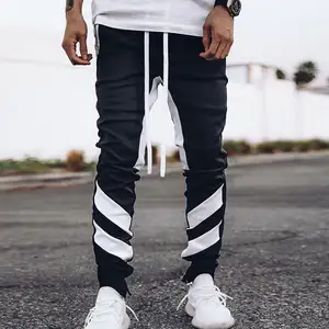 Side Zipper Pocket Men Sweatpants Custom Cargo Jogger Trackpants Nylon Tracks Pants