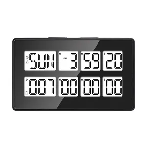 Digiral背光简单廉价时钟豪华办公室黑色新端顶液晶最佳计时器计时表2022倒计时时钟