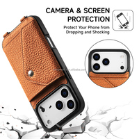 Emballage de boîte-cadeau personnalisable vente en gros de luxe pour femmes portefeuille à bandoulière en cuir étui de téléphone pour iphone 17 Pro étui en cuir