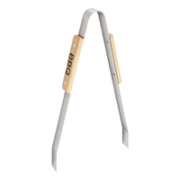 Pince alimentaire portable en acier inoxydable avec manche en bois de hêtre de qualité supérieure, idéale pour le camping, les pique-niques et les barbecues, avec conception anti-brûlure