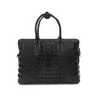 Tas jinjing pria kulit buaya hewan asli 100%, tas bahu/tas selempang serbaguna untuk Kasual klasik Vintage