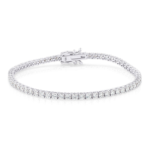 18K White/Yellow/<b>Rose</b> <b>Gold</b> Lab Diamond Tennis Bracelet - Product Image 1