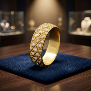 Anillo de Diamantes de Alta Calidad y Gran Brillo en Oro de 18K, Diseño Geométrico Clásico, Anillo de Boda Unisex, Producto al por Mayor - Product Image 2