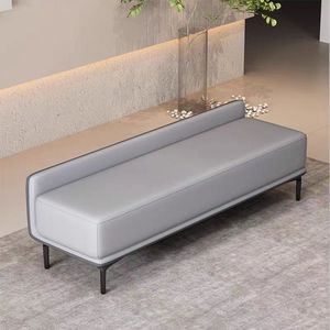 Modern Low Back Long <b>Sofa</b> Bench Light Gray Entryway Shoe Changing Bench Bedroom <b>Sofa</b> Bed - Product Image 3
