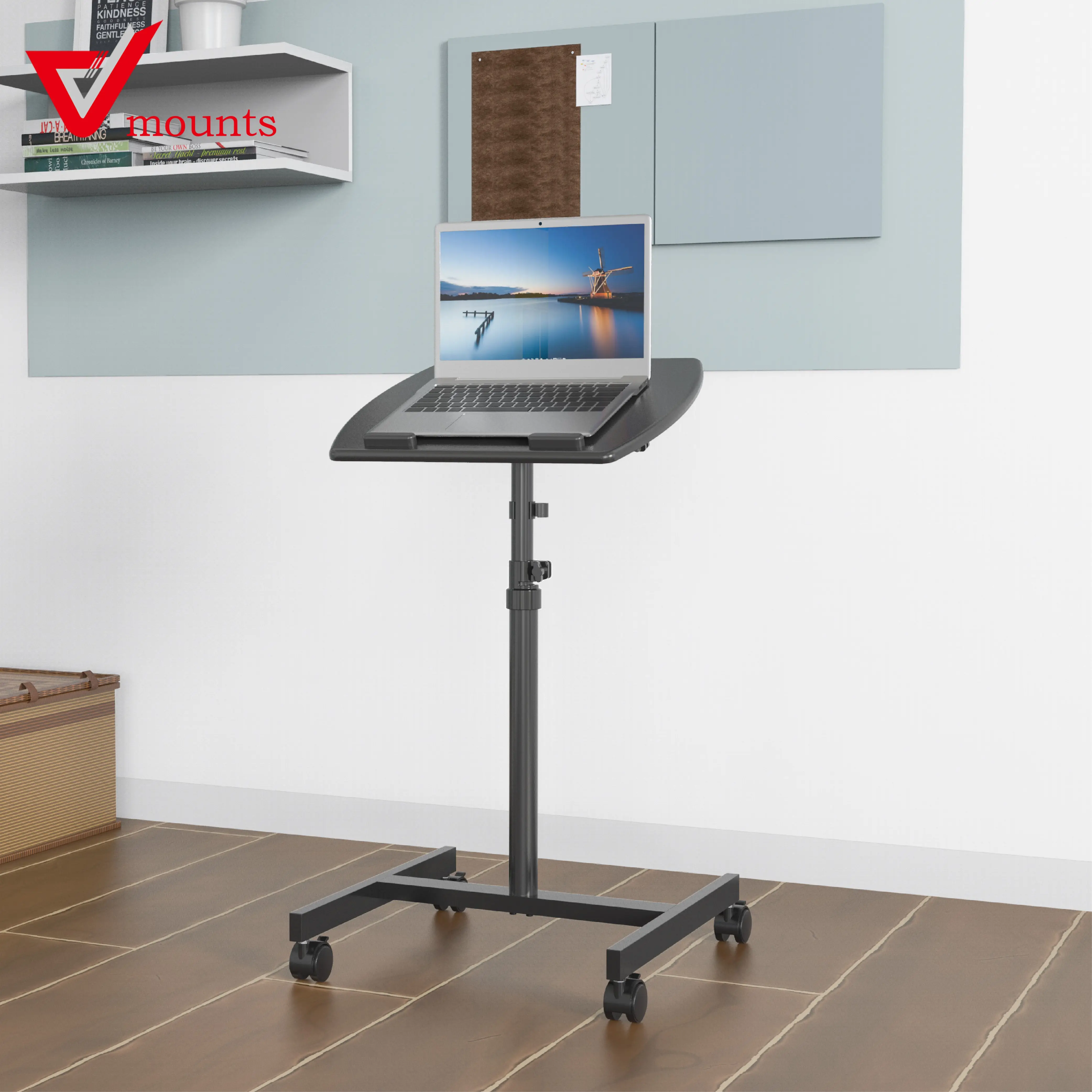 V-mounts ErgoFusion Permanente Dobrável Laptop Carrinho Altura Ajustável Office Workstation para Uso Doméstico para Quarto e Sala