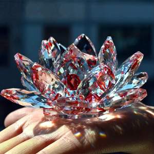 Feng Shui, fleur de lotus en cristal de quartz, artisanat, <span class=keywords><strong>presse</strong></span>-papiers en verre, ornements, figurines, décoration de la maison, décoration de mariage, cadeaux, souvenirs - Product Image 2
