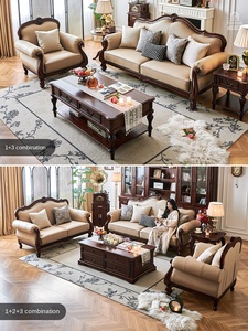 American Style Solid Wood With <b>Cherry</b> Wood <b>Top</b> Layer and Cowhide Leather Retro Design for Living Room Diroborg Furniture <b>Cherry</b> - Product Image 5