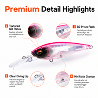 Leurre flottant grand format 70mm/10g, leurre artificiel Jerkbait pour la pêche en mer et en bateau, idéal pour la pêche au bar - Vente chaude