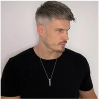 Bijoux personnalisés avec photo et logo gravés au laser DIY Pendentif vertical en acier inoxydable Collier à projection d'images