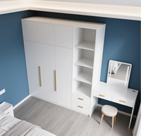 Armoire en Bois Personnalisée en Gros avec Coiffeuse: Solutions de Conception de Placard Sur Mesure