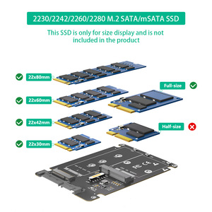 100% Compatibility M.2 SSD to 2.5 Inch SATA <b>Enclosure</b> Adapter NGFF B&M Key SATA 3.0 70mm 100mm Converter with <b>Plastic</b> Case - Product Image 5