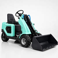 Mini-Dieselmotor-Dreirad-Kompaktlader im europäischen Stil mit Frontlader, breiten Reifen, neu, für unwegsames Gelände, hohe Motorleistung, 500 kg Traglast