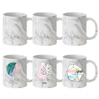 Tasse en céramique à sublimation personnalisée, tasses en céramique de 11oz en marbre à transfert de chaleur, tasses noires/roses/bleues pour la maison ou le bureau