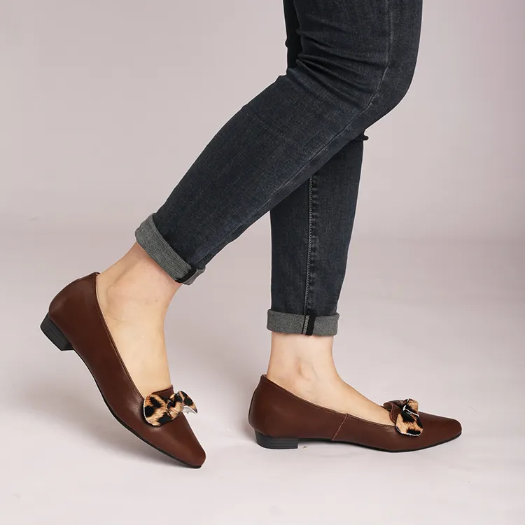 Customized Ladies Bow Knot Low-heeled Single Shoes Women's Comfortable Pump Casual Shoes 