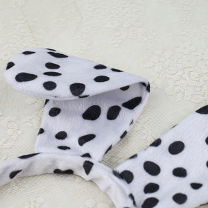 Disfraz de Dálmata para Halloween, Accesorios de Disfraz, Orejas de Perro, Diadema, Nariz, Lazo y Cola, 4 Piezas - Product Image 2