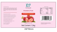 MINGNUO Selai Buah Stroberi Segar Konsentrat Pulp Puree Rendah Lemak untuk Minuman Teh Susu Kemasan Barel Minuman Selai 12 Bulan