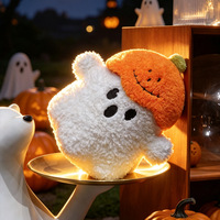 Coussin décoratif en peluche Citrouille Fantôme d'Halloween, ultra-doux, motif Petit Diable Fantôme mignon, unisexe, à partir de 14 ans, vente en gros