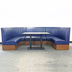 Set di Divani per Ristorante di Lusso Personalizzati, Arredamento per Caffè e Ristoranti, Sedute a Panca Blu - Product Image 2