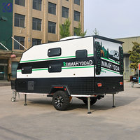 CAMPTRL Caravane moderne d'extérieur pour 4 personnes, type Teardrop, à essieu unique, pour camping et voyages