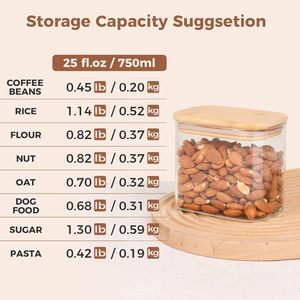 Frasco de Vidrio de Borosilicato de Alta Resistencia al Calor y Ecológico para Almacenamiento de Alimentos con Tapa de Bambú - Product Image 3