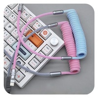Kabel Data Tahan Lama Kabel Pengisi Daya Mobil Kabel Pengisi Daya Berwarna dengan Jalinan Fishnet Tipe c ke c Kabel USB Mobil Spring CarPlay untuk Ponsel