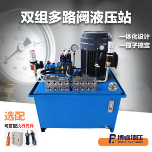 Estación de Potencia Hidráulica Integrada con Válvula Multivía de Doble Grupo, Sistema Hidráulico Profesional para Trabajadores de Hierro, por Fabricante - Product Image 5