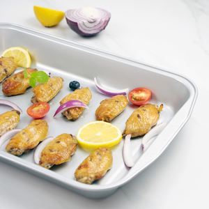 Custom Wholesales Suitable for Large Oven LFGB 14.5 Inch Thick Silver Carbon Steel Non-stick Baking <b>Pan</b> Roast Turkey - Product Image 5