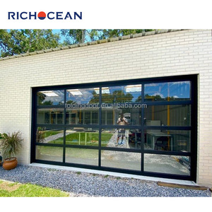 Portes de <span class=keywords><strong>garage</strong></span> en aluminium RICHOCEAN avec grilles givrées et vitrages sectionnels coulissants pour la sécurité de la maison - Product Image 4