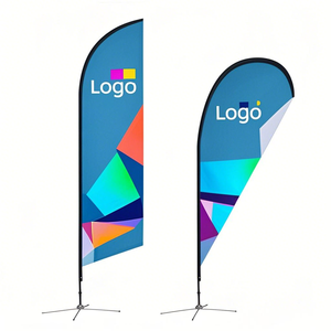 Wholesale Custom Outdoor Double-Sided Polyester Feather Promotional Flags & Banners Flying Beach Flag Banner