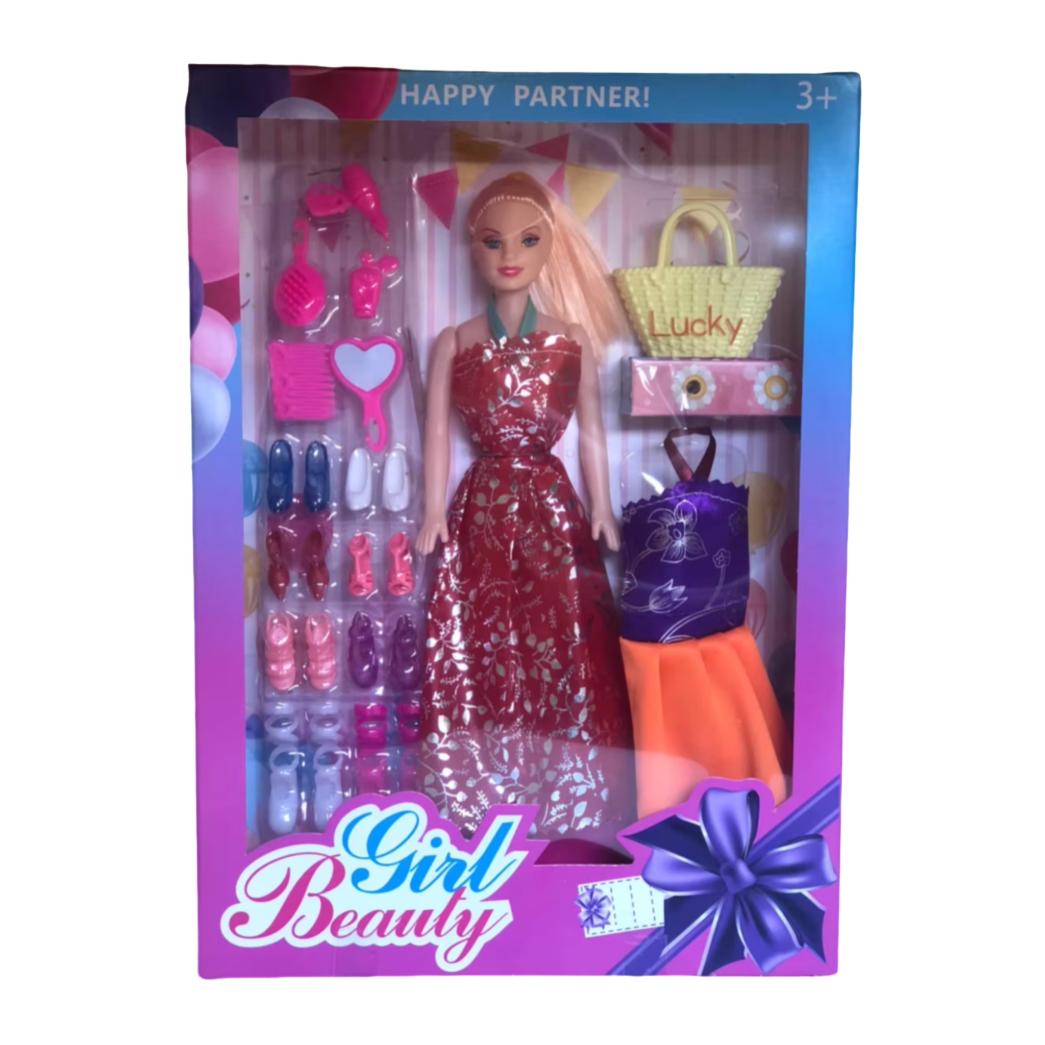 A054144 11 inch empty body doll with accessories