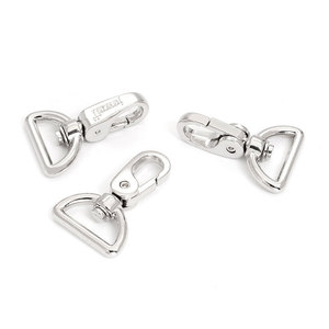 Hochwertiger silberner drehbarer Karabiner haken mit <span class=keywords><strong>D</strong></span>-Ring für Taschen gurte - Product Image 3