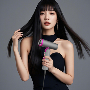 Sèche-cheveux électrique ionique pliable à grande vitesse, moteur AC 105000 tr/min, 3 vitesses, buse concentrateur, usage domestique et en voyage - Product Image 1
