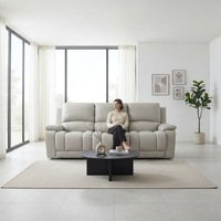 Ensemble de canapés inclinables modernes 3+2+1 en cuir véritable, réglables électriquement avec port USB pour la maison et le bureau